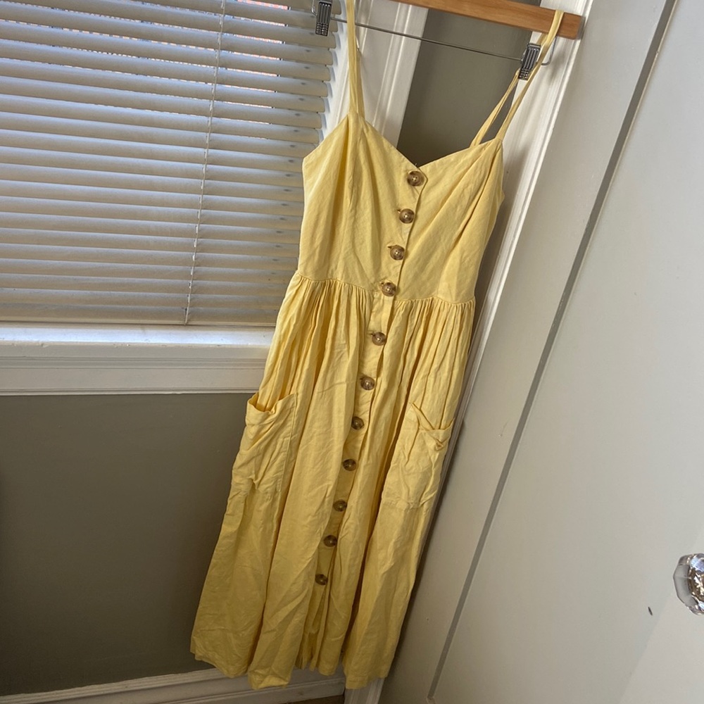 UO yellow button up dress - Picture 2 of 9
